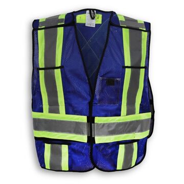 Soft Mesh High-Visibility Safety Vest, Polyester, Royal Blue, One-Size