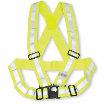 Traffic High Visibility Safety Sash, Universal, 2 in Reflective Tape, Lime