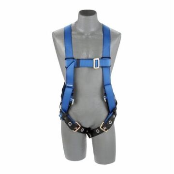 Safety Harness,full Body, Universal, Zinc Plated Steel Chest & Torso Buckle, Brass Grommet Leg Buckle,blue, 310 Lb