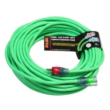 Cold Weather Extension Cord, 100 Ft, 12/3 Sjtw