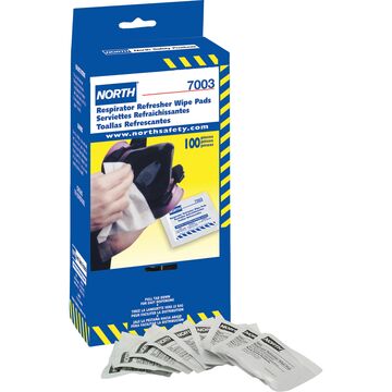 Respirator Wipe, Alcohol, 5 in wd, 7 in lg, Box