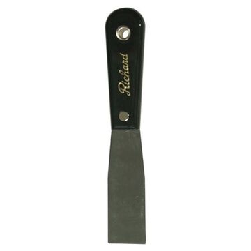 Putty Knife, 7.5 in x 1-1/4 in High Carbon Steel Blade, Polypropylene Handle, Black