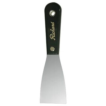 Couteau à mastic flexible, 7.5 pouce x 2 pouce x 0.05 à 0.065 pouce, lame en acier à haute teneur en carbone, manche en polypropylène, noir