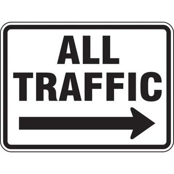 Facility Traffic Sign, 18 in ht, 24 in wd, Engineer-Grade Prismatic, Post/Fence Mount