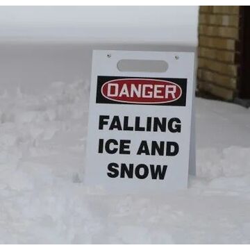 Floor Danger Sign, 20 in ht, 12 in wd, Plastic, Hole Mount