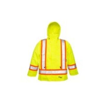 Jacket, Men's, 3XL, Lime Green, 300D Trilobal Ripstop Polyester/Polyurethane, 55 in Chest