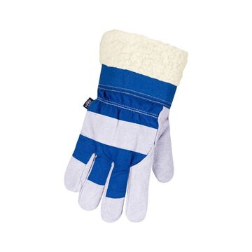 Winter Gloves, Large/2X-Large, Blue, Cowsplit Leather