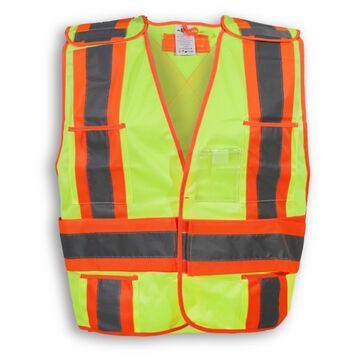 Tear-Away High-Visibility Safety Vest, Polyester, Lime Green, One-Size