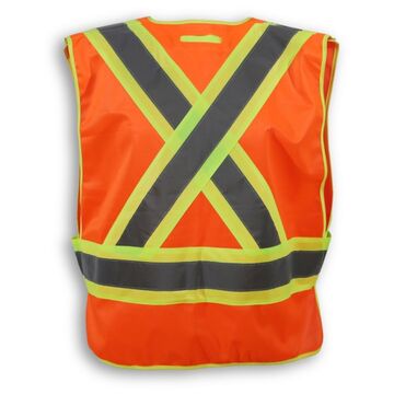 Tear-Away High-Visibility Safety Vest, Polyester, Orange, One-Size