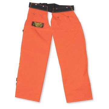 Apron-Style Chainsaw Chaps, Nylon With Polyurethane Backing, 28 in, Orange