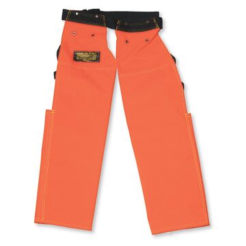 Chaps de tronçonneuse de style tablier, polyester, 18 pouce, orange