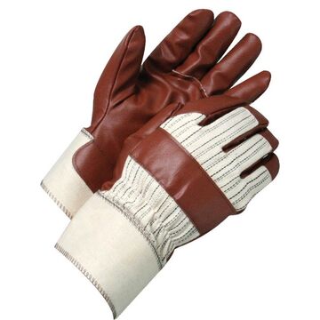 Coated Gloves, One Size, Brown, Cotton Backing