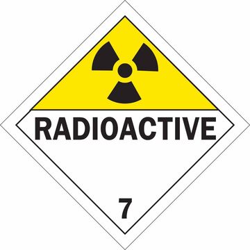 Placard, RADIOACTIVE CL7 Legend, Classe 7, Vinyle, Forme de losange
