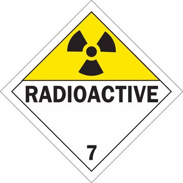 Placard, Radioactive Cl7 Legend, Class 7, Vinyl, Diamond Shape