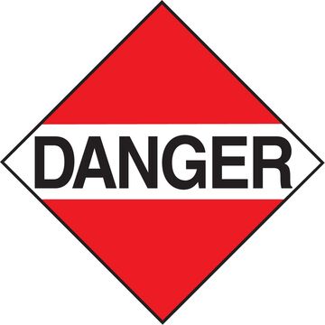 Danger Mixed Loads Placard, Danger Legend, Vinyl, 10.75 in x 10.75 in, Diamond Shape