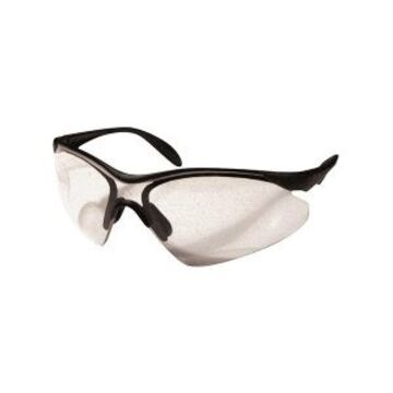 Safety Glass, One-Size, Polycarbonate Lens, Plastic Frame, Clear Lens