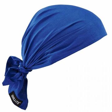 Chapeau Triangle Bandana Refroidissant par Evaporation, Coton Polymère Acrylique, Bleu Uni