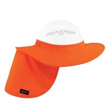 Neck Shade Hard Hat Brim, Polyester, Orange, 3.25 in