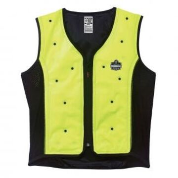 High-Visibility Dry Evaporative Cooling Safety Vest, Nylon, Lime, Medium