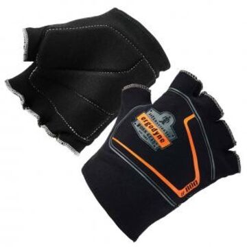 Gants de travail, grands, noirs, coton/élasthanne