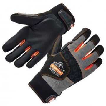 Vibration Reducing Work Gloves, X-Large, Black, Polyester Blend