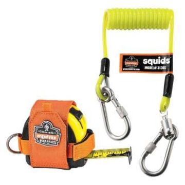 Trousse d'attache pour ruban à mesurer, 2 livres, polyester, orange, citron vert