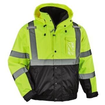 Thermal High Visibility Safety Jacket, Large, Lime, Polyester