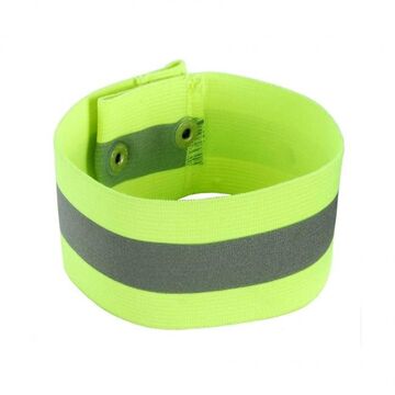 High-Visibility Knit Elastic Arm/Leg Band, Small/Medium, Lime, For Parking Lot Attendant, Warehousing/Distribution, Road Construction, Baggage Handler, Delivery Vehicle Drivers