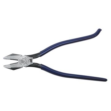 Ironworker Diagonal Cutting Plier, 1.16 in Jaw, 1.156 in wd, 1.269 in lg, 0.5 in thk, 9.19 in oal, Steel, Plastic-Dipped, Blue