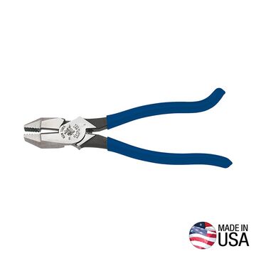 High-Leverage Ironworkers Side Cutting Plier, 1.24 in wd, 1.594 in lg, 0.625 in thk, Plastic-Dipped, Steel
