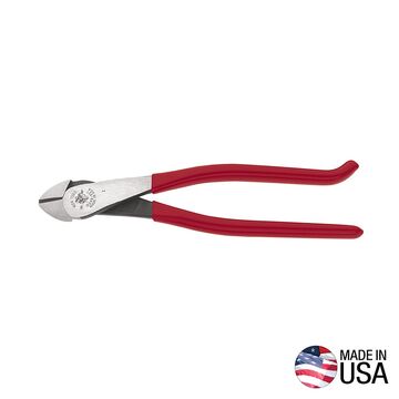 Ironworker Diagonal Cutting Plier, 1 in Jaw, 1.188 in wd, 0.813 in lg, 0.46 in thk, 9.13 in oal, Steel, Plastic-Dipped, Red