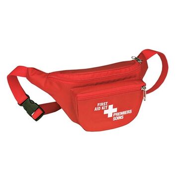 Sac souple à la taille, 12 pouce x 5-1/2 pouce x 3-3/4 pouce, nylon, rouge