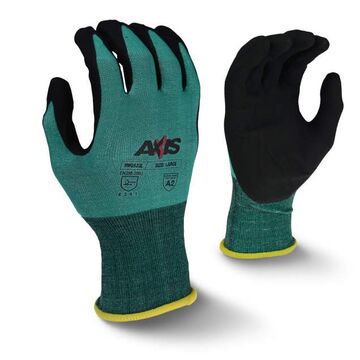 Gants, paume enduite de nitrile micro-mousse, jaune, coque HPPE 18 ga