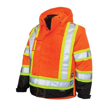 Veste de sécurité haute visibilité, grand, jaune, 100 % polyester enduit de polyuréthane