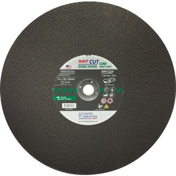General Purpose, Portable Saw Wheel, 12 in x 1/8 in x 20 mm, 6300 rpm
