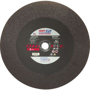 General Purpose Chop Saw Wheel, 14 in x 3/32 in, Aluminum Oxide, 4400 rpm