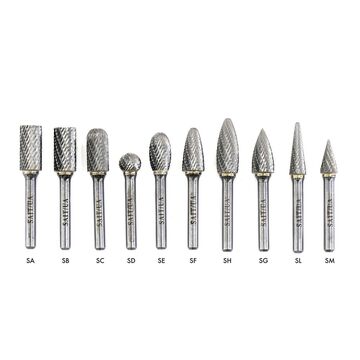 Double Cut Tungsten Carbide Burr, 3/4 in x 3/4 in x 1/4 in, Tungsten Carbide